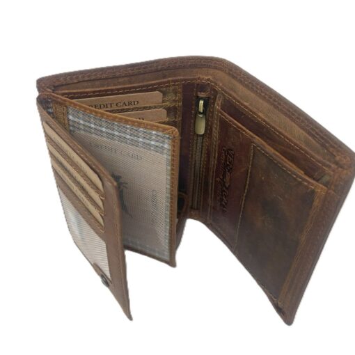 Rustikaler Hunter-Leder Geldbeutel/Kombibörse mit RFID-Ausleseschutz