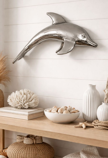 Delfin Wanddeko aus Alu-Nickel -  von Colmore !!!!