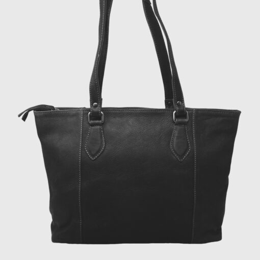 Die LederArt Schultertasche - ein stilvoller Klassiker aus dem Hause Dernier in schwarz
