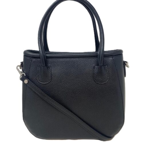 klassische schwarze Handtasche, Schulter- und Umhängetasche aus Leder Borse in Pelle