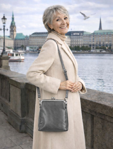 MATA BT7  VINTAGE Schulter- und Umhängetasche in granit oder black aus dem Hause Volker Lang (cardinal auf Bestellung)