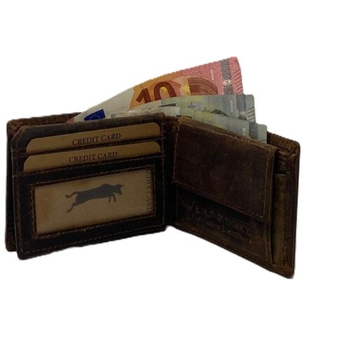 ***SONDERPREIS***                                                                      Rustikaler kleiner Hunter-Geldbeutel mit RFID-Ausleseschutz - hosentaschengeeignet