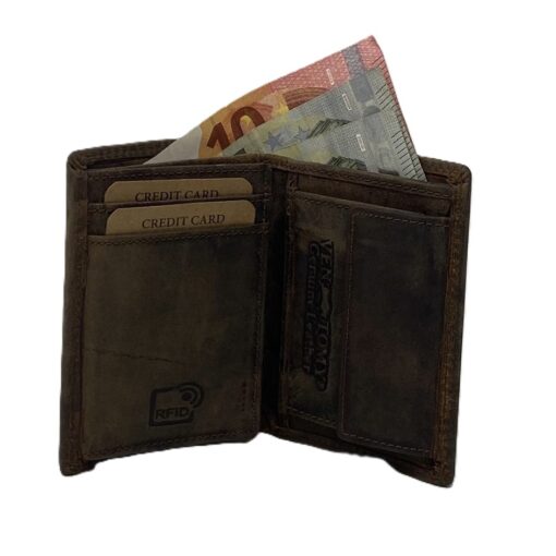 Rustikale kleine  Hunter-Leder Geldbeutel/Kombibörse mit RFID-Ausleseschutz