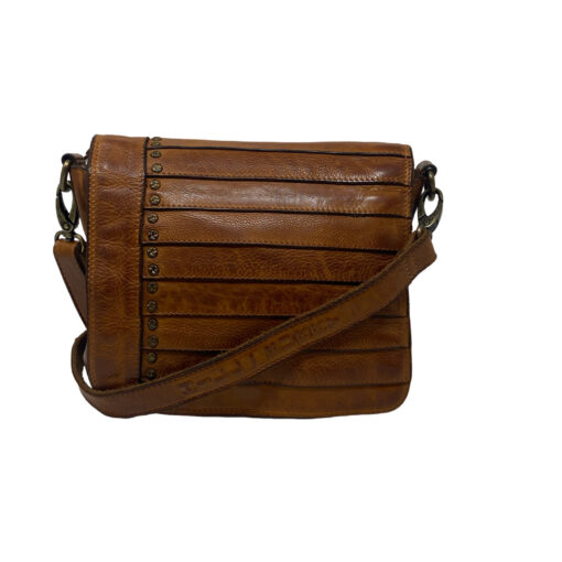 Hill-Burry Damen Schulter- Umhängetasche Cognac Waschleder