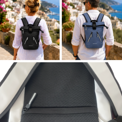 Kleiner Rucksack – leicht, wetterfest und alltagstauglich in schwarz, navy und hellgrau - aus dem Hause Dernier