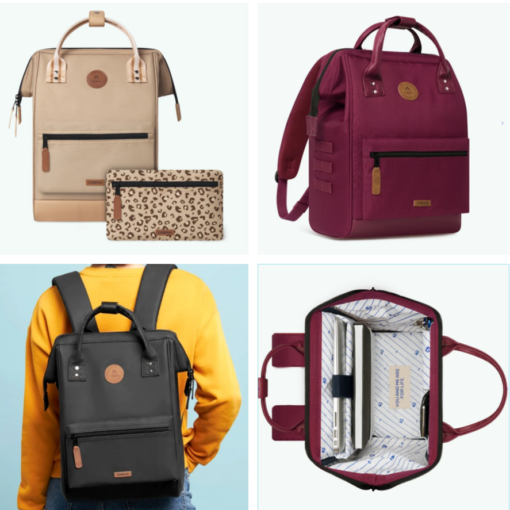 Adventurer Medium-Rucksack (18 l ) aus dem Hause Cabaia - umweltfreundlich und langlebig  - 100 % vegan in purple, creme und schwarz